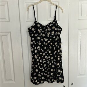 No Boundaries Black Sundress with Daisy Floral Design